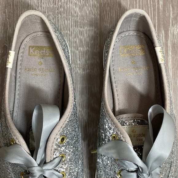 Keds X Kate Spade New York Champion Glitter Sneakers Silver Wedding 6 - Picture 7 of 16